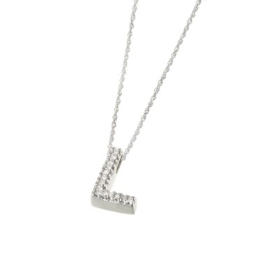 9ct White Gold Diamond Letter L Pendant - Product number 5280591