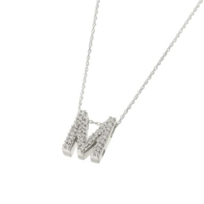 9ct White Gold Diamond Letter M Pendant - Product number 5280605