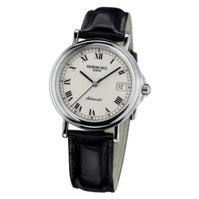 Raymond Weil men's black leather strap watch - Product number 5301599