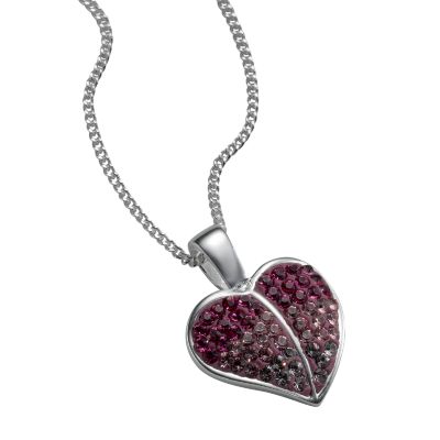 Sterling silver pink cubic zirconia heart pendant - Product number 5316251