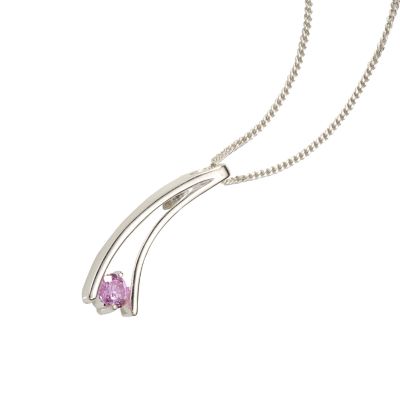 Sterling silver pink cubic zirconia pendant