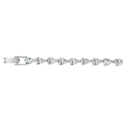 Sterling silver pear cubic zirconia bracelet