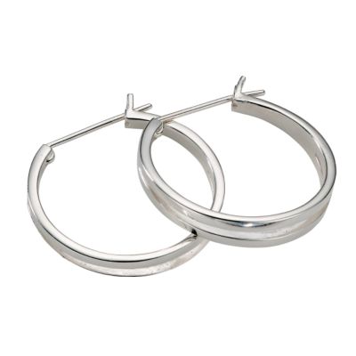 Sterling silver double split creole earrings - Product number 5318181