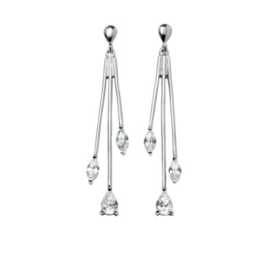 Sterling silver cubic zirconia drop earrings - Product number 5318238