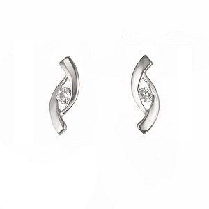 9ct White Gold Cubic Zirconia Earrings9ct White Gold Cubic Zirconia Earrings