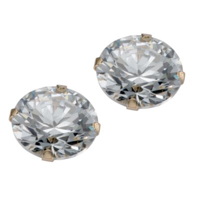 H Samuel 9ct Yellow Gold Cubic Zirconia 10mm Stud Earrings