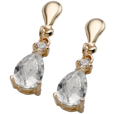 9ct Yellow Gold Cubic Zirconia Teardrop Earring - Product number 5339456