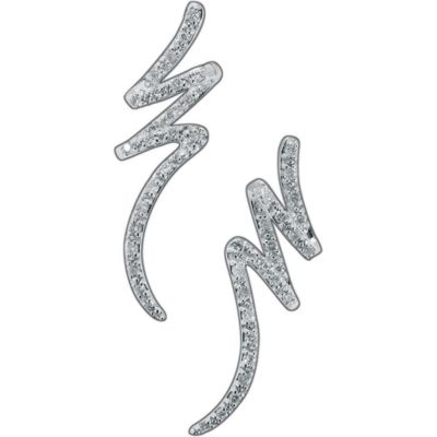 9ct white gold quarter carat diamond drop earrings