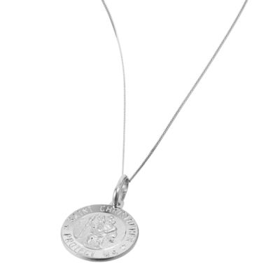 H Samuel 9ct White Gold St Christopher Pendant