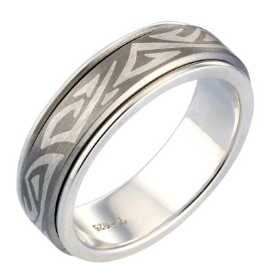 Menand#39;s Titanium Two-tone Spinner Ring