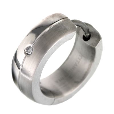 Titanium Earring With Single Diamond Stud - Product number 5343569