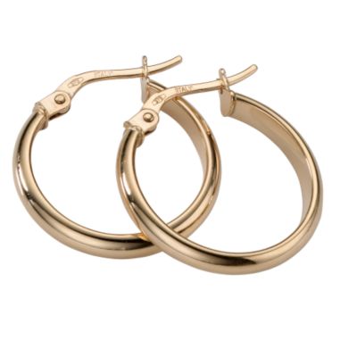 H Samuel 9ct Yellow Gold Round Creole Earrings