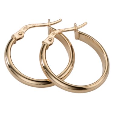 9ct Yellow Gold Round Creole Earrings