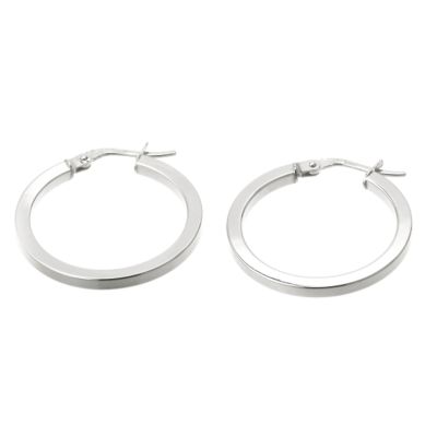 9ct White Gold Creole Earrings - Product number 5343852