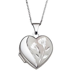 9ct White Gold Diamond Heart Locket - Product number 5345766