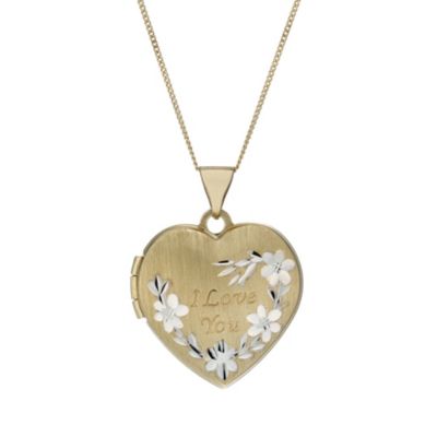 H Samuel 9ct Yellow Gold I Love You Pendant Necklace