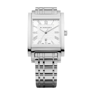 Burberry mens stainless steel bracelet watch