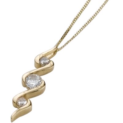 9ct gold Cubic Zirconia Slider Pendant
