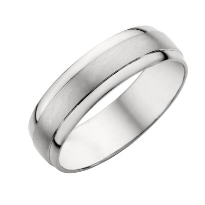 Platinum Menand#39;s Matt/Polished Wedding Ring