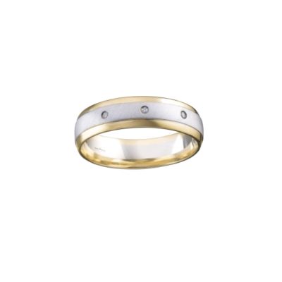 Menand#39;s 9ct Two-colour Gold Diamond Ring