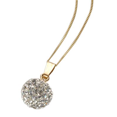 9ct gold Crystal Glitter Ball Pendant