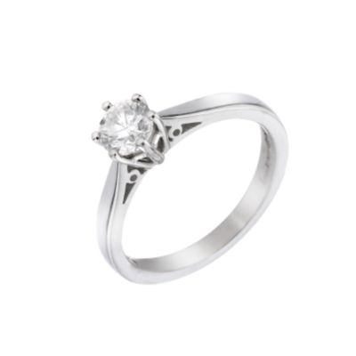 Platinum 1/2 Carat Diamond Solitaire Ring