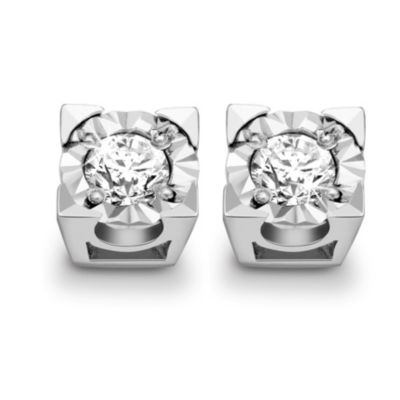 9ct White Gold 1 / 4 Carat Diamond Stud Earrings