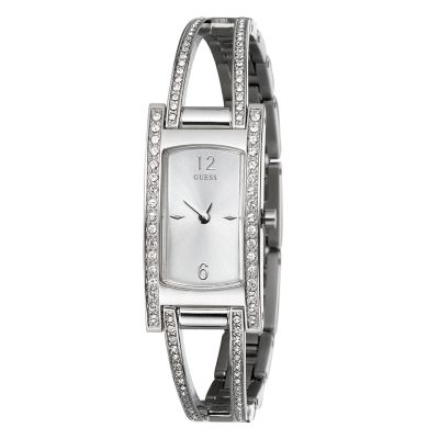 Guess Ladiesand#39; Semi-Bangle Crystal-set Watch