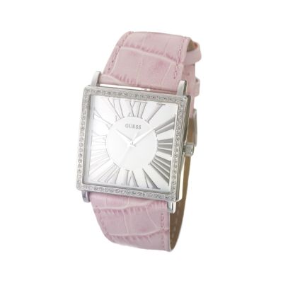 Guess Ladies' Baby Pink Leather Strap Watch