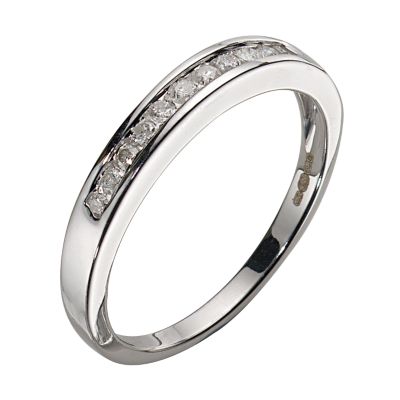 9ct White Gold Diamond 11-stone Channel Set Eternity Ring