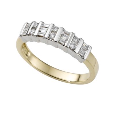 18ct two-colour gold quarter carat diamond ring