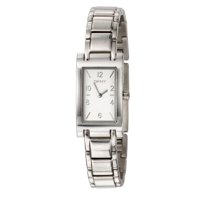 Ladiesand#39; Rectangular Silver Dial Bracelet Watch