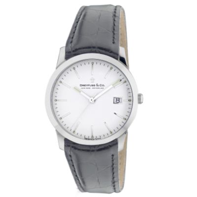 Dreyfuss & Co ladies' black leather strap watch
