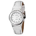 Ellesse Ladies' White Stone-set Leather Strap Watch