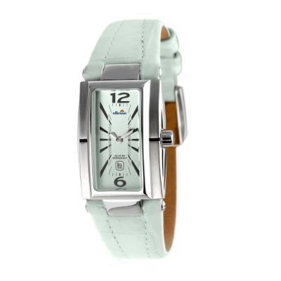 Ladiesand#39; Light Green Leather Strap Watch