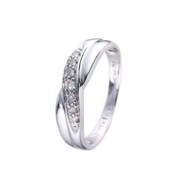 9ct White Gold Diamond Crossover Ring - Product number 5379083