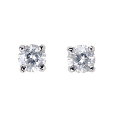 9ct White Gold 1/4 Carat Diamond Stud Earrings