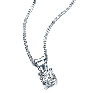 9ct White Gold 0.15 Carat Diamond Solitaire Pendant