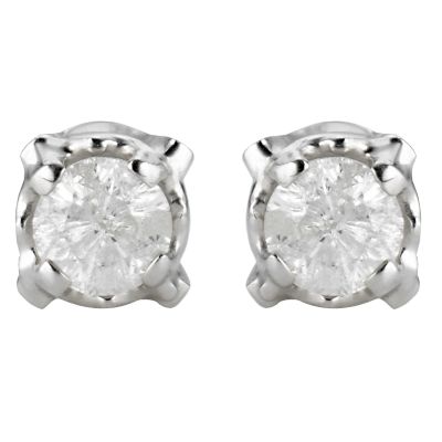 9ct White Gold 1/4 Carat Diamond Stud Earrings - Product number 5381142