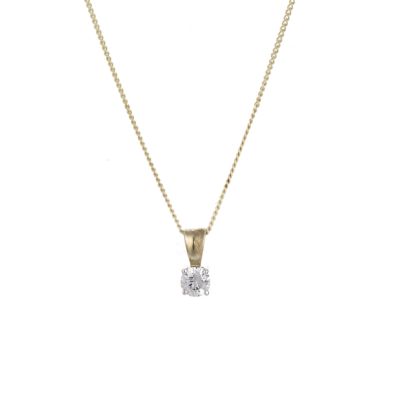 9ct Gold 0.15 Carat Diamond Solitaire Pendant