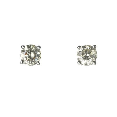 18ct White Gold 1 Carat Diamond Stud Earrings