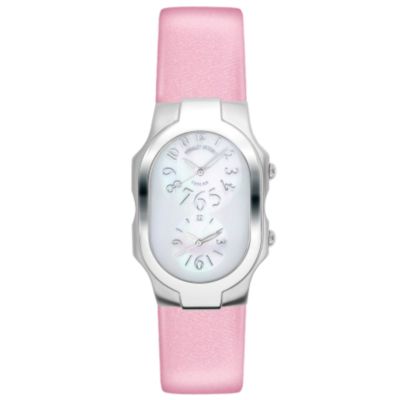 Philip Stein ladies’ pink leather strap watch