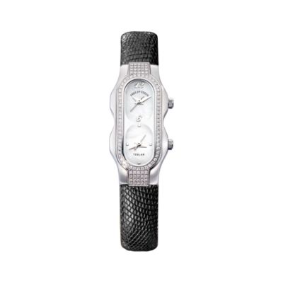 Philip Stein ladies diamond pave-set strap watch