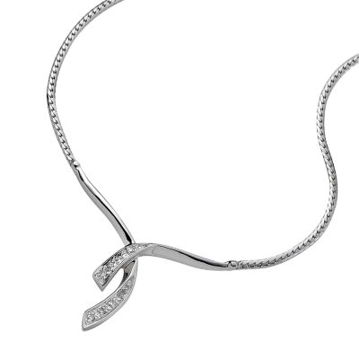 9ct white gold diamond necklace