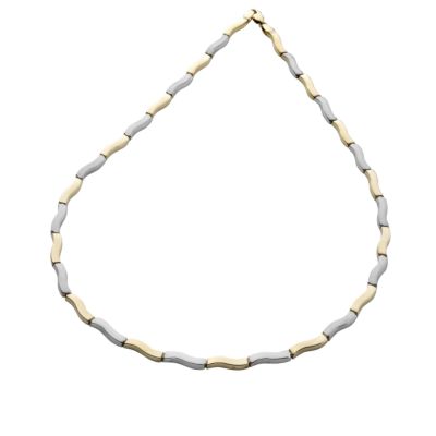 9ct two-colour gold wavy necklace - Product number 5386187
