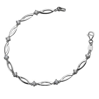9ct white gold cubic zirconia bracelet - Product number 5386306