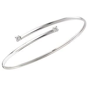 9ct White Gold Cubic Zirconia Bangle - Product number 5387728