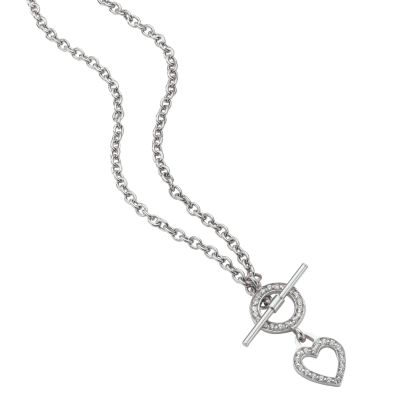 H Samuel 9ct White Gold Cubic Zirconia Heart Necklace