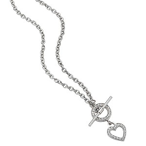 9ct White Gold Cubic Zirconia Heart Necklace