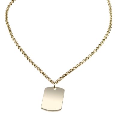 Men's 9ct Gold Dog Tag Necklace - Product number 5388007